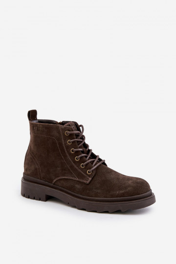 aus INildleder sich Zuarm laufen Stiefel Männlich Zum Schloss Big Star OO174229 braune Farbe