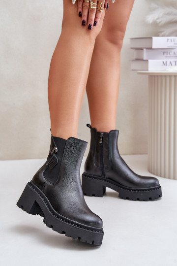Zazoo 60490 gefütterte Lederstiefeletten mit Ornamenten, schwarz 2