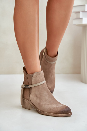 Zazoo 60478 INildlederschuhe mit Absätzen sich Zuarm laufen Befestigt Zum Schloss Beige
