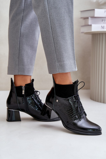 Zazoo 60503 Haut Stiefel mit Absätzen sich Zuarm laufen schZuarze Farbe