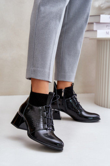 Zazoo 60503 Haut Stiefel mit Absätzen sich Zuarm laufen schZuarze Farbe 2