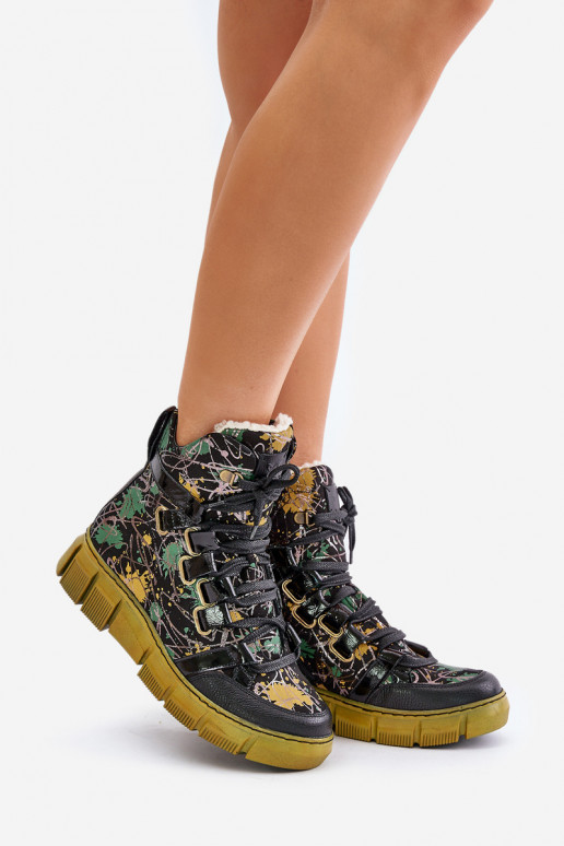 Haut gleichschenklig Schnürstiefel Es mussciejka 06158-07 Gelb --schZuarze Farbe Haut gleichschenklig Schnürstiefel Es mussciejka 06158-07 Gelb --schZuarze Farbe