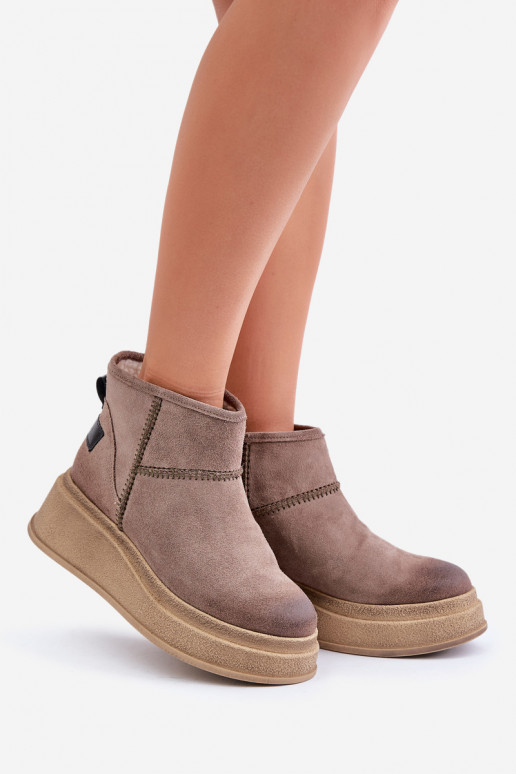 Haut aus INildleder Schneestiefel Stiefel mit einer Plattform I Koturnie Es mussciejka 06769-02 dunkelbraun Haut aus INildleder Schneestiefel Stiefel mit einer Plattform I Koturnie Es mussciejka 06769-02 dunkelbraun