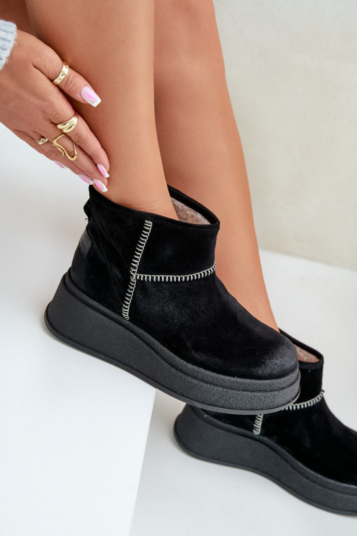 Haut aus INildleder Schneestiefel Stiefel mit einer Plattform I Koturnie Es mussciejka 06769-01 schZuarze Farbe Haut aus INildleder Schneestiefel Stiefel mit einer Plattform I Koturnie Es mussciejka 06769-01 schZuarze Farbe