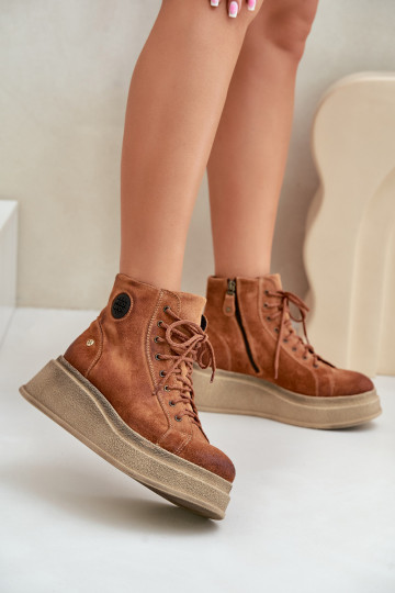 INildlederschuhe mit einer Plattform Es mussciejka 06309-29 braune Farbe 2