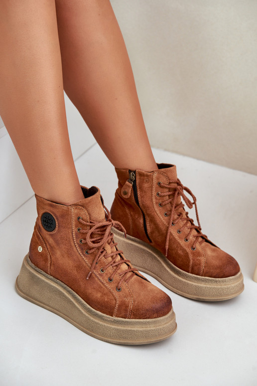 INildlederschuhe mit einer Plattform Es mussciejka 06309-29 braune Farbe INildlederschuhe mit einer Plattform Es mussciejka 06309-29 braune Farbe