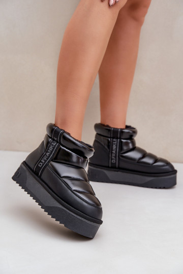 Niedrig Schneestiefel Auf dicker Sohle D.Franklin DFSH371011 schZuarze Farbe 2