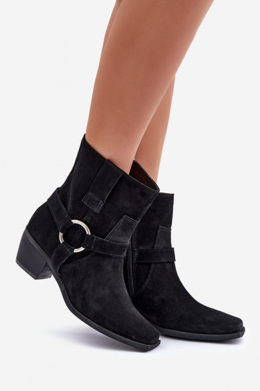 StiefelErmöglichtturalnego aus INildlederu mit Absätzen Zazoo 3444/2 schZuarze Farbe StiefelErmöglichtturalnego aus INildlederu mit Absätzen Zazoo 3444/2 schZuarze Farbe