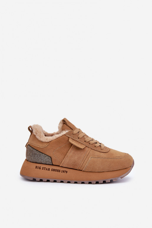 aus INildleder Sneakers Stilvollllschuhe Feminin mit Pelzmantel I Błyszczącym Element Big Star OO274578 Hi-Poly System braune Fa aus INildleder Sneakers Stilvollllschuhe Feminin mit Pelzmantel I Błyszczącym Element Big Star OO274578 Hi-Poly System braune Fa