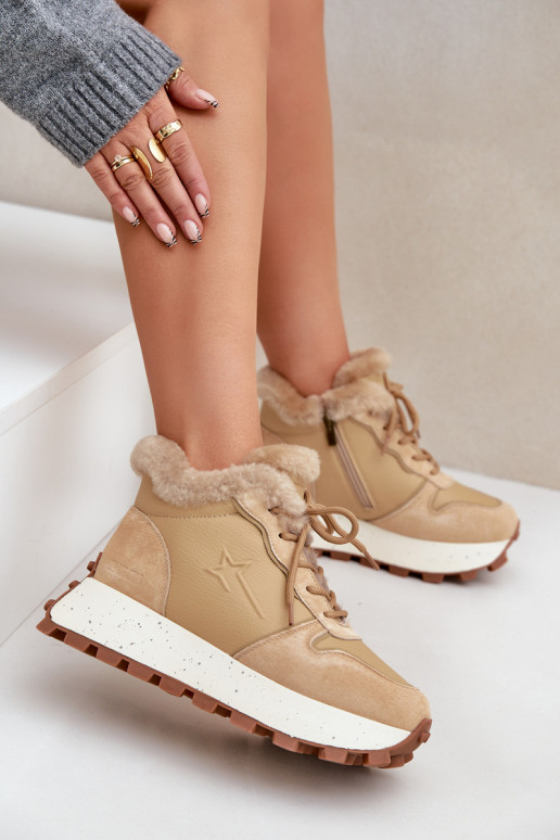 Haut Sneakers Stilvollllschuhe Schuhe Feminin mit Pelzmantel mit einer Plattform Big Star OO274A330 Beige Haut Sneakers Stilvollllschuhe Schuhe Feminin mit Pelzmantel mit einer Plattform Big Star OO274A330 Beige