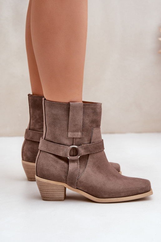 StiefelErmöglichtturalnego aus INildlederu mit Absätzen Zazoo 3444/2 braune Farbe StiefelErmöglichtturalnego aus INildlederu mit Absätzen Zazoo 3444/2 braune Farbe