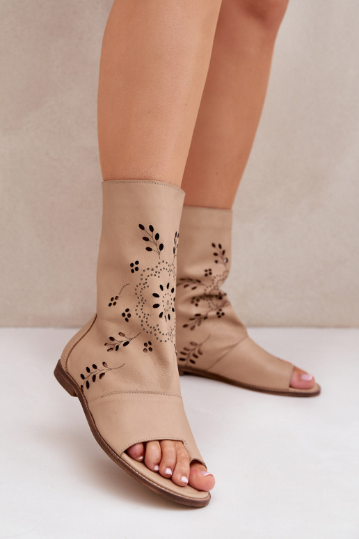 Zazoo 3437 Feminin Damensandalen mit einem Stiefel Zum Schloss Beige Zazoo 3437 Feminin Damensandalen mit einem Stiefel Zum Schloss Beige