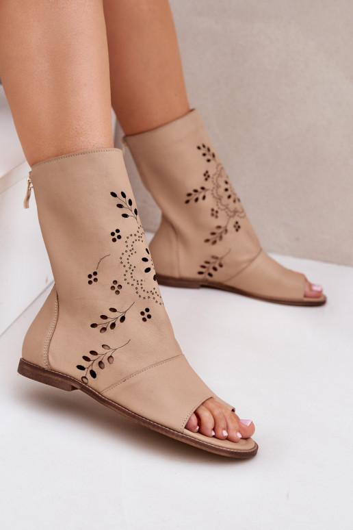 Zazoo 3437 Feminin Damensandalen mit einem Stiefel Zum Schloss Beige Zazoo 3437 Feminin Damensandalen mit einem Stiefel Zum Schloss Beige