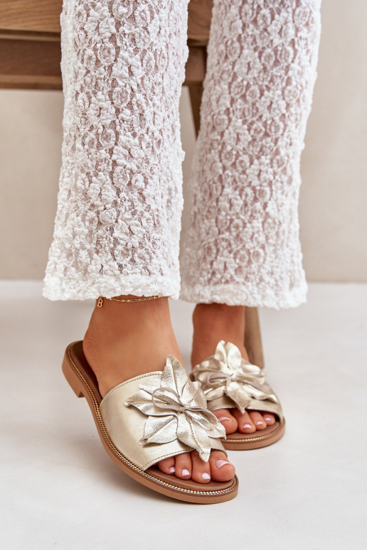 Hausschuhe mit Ornamenten Ermöglichtturleder Zazoo 3667 goldene Farbe Hausschuhe mit Ornamenten Ermöglichtturleder Zazoo 3667 goldene Farbe