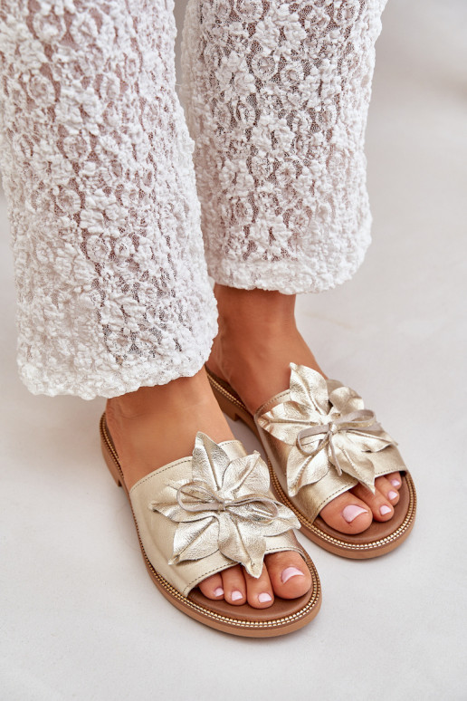 Hausschuhe mit Ornamenten Ermöglichtturleder Zazoo 3667 goldene Farbe Hausschuhe mit Ornamenten Ermöglichtturleder Zazoo 3667 goldene Farbe