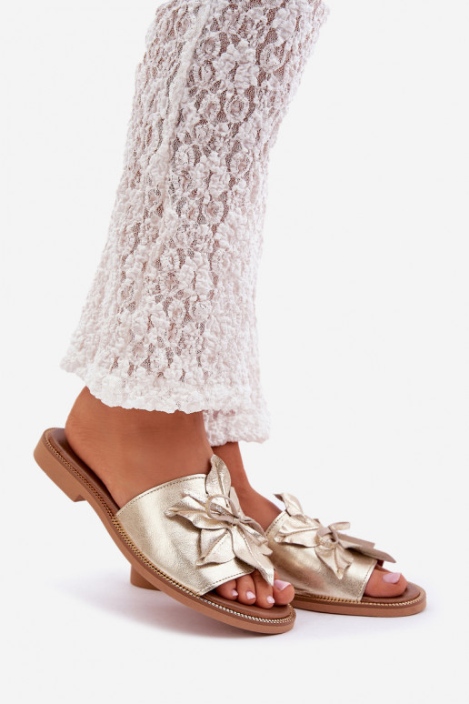 Hausschuhe mit Ornamenten Ermöglichtturleder Zazoo 3667 goldene Farbe Hausschuhe mit Ornamenten Ermöglichtturleder Zazoo 3667 goldene Farbe