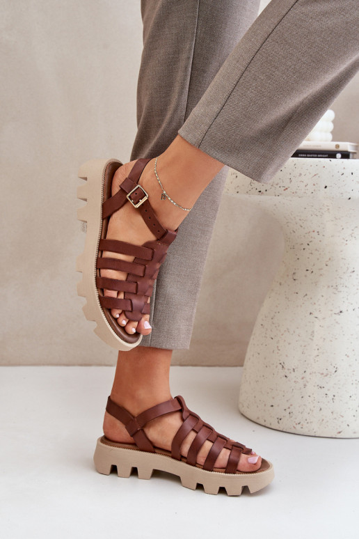 Damensandalen Feminin Zazoo 3695 braune Farbe Damensandalen Feminin Zazoo 3695 braune Farbe