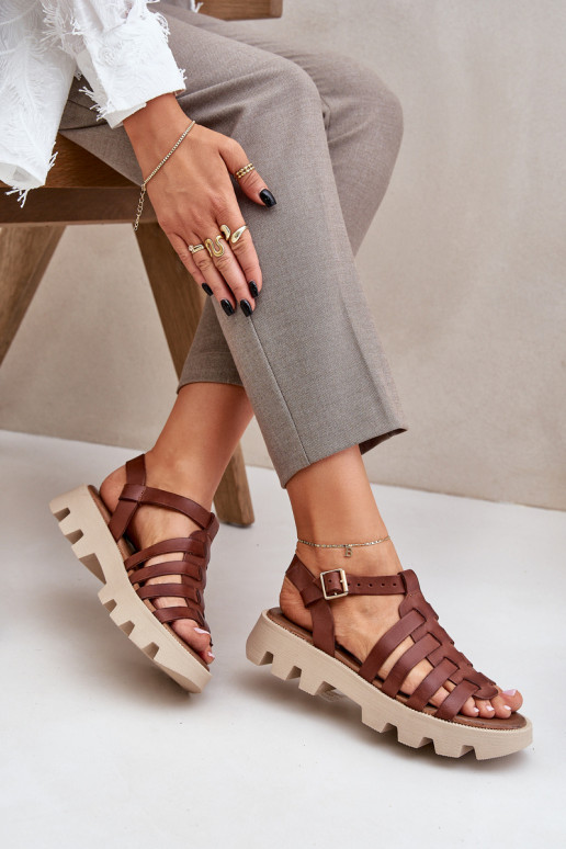 Damensandalen Feminin Zazoo 3695 braune Farbe Damensandalen Feminin Zazoo 3695 braune Farbe