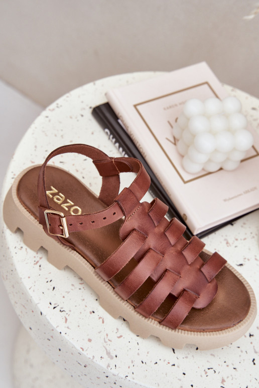 Damensandalen Feminin Zazoo 3695 braune Farbe Damensandalen Feminin Zazoo 3695 braune Farbe