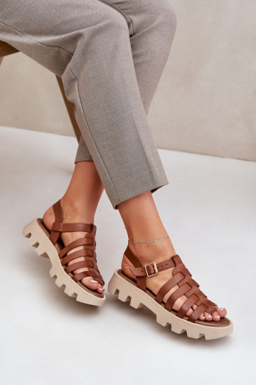 Damensandalen Feminin Zazoo 3695 braune Farbe