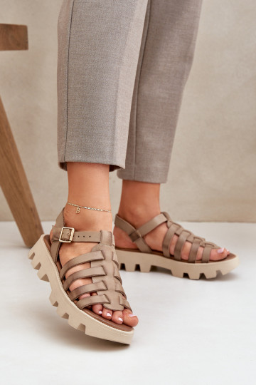 Damensandalen Feminin Zazoo 3695 Beige