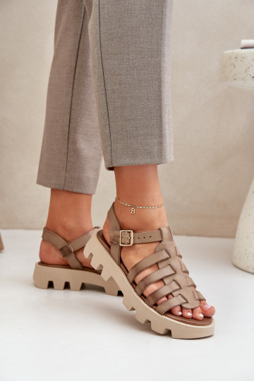 Damensandalen Feminin Zazoo 3695 Beige 2