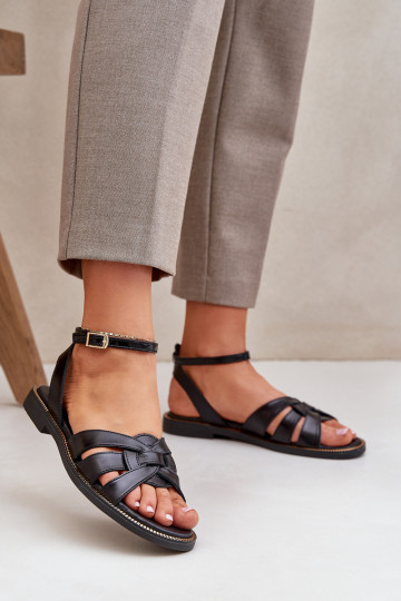 Damensandalen Feminin mit breiten Absätzen Zazoo 3688 schZuarze Farbe 2