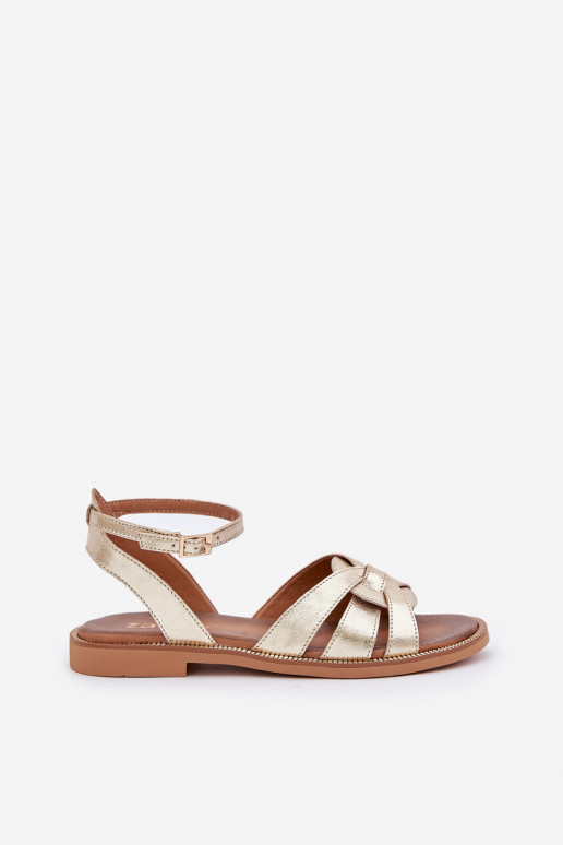 Damensandalen Feminin mit breiten Absätzen Zazoo 3688 goldene Farbe Damensandalen Feminin mit breiten Absätzen Zazoo 3688 goldene Farbe
