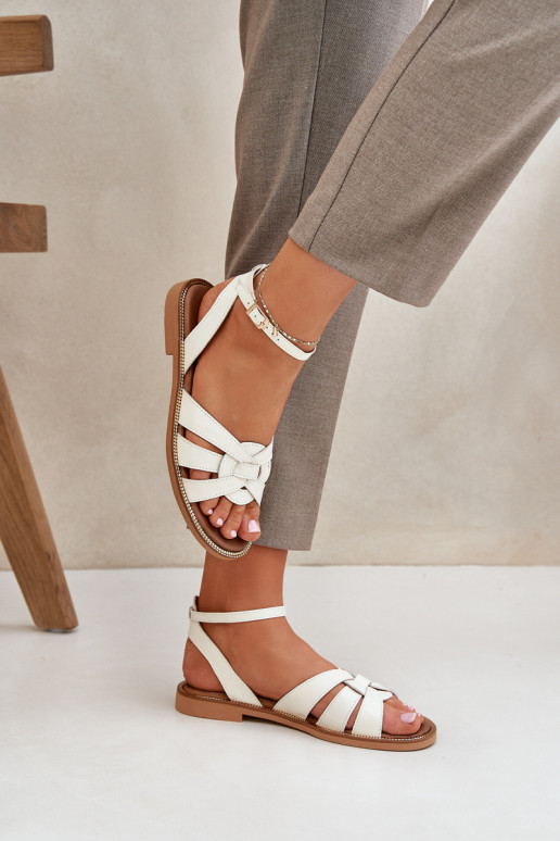 Damensandalen Feminin mit breiten Absätzen Zazoo 3688 elfenbeinfarbe Damensandalen Feminin mit breiten Absätzen Zazoo 3688 elfenbeinfarbe