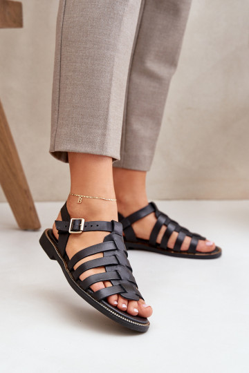 Damensandalen mit breiten Absätzen Zazoo 3686 schZuarze Farbe 2