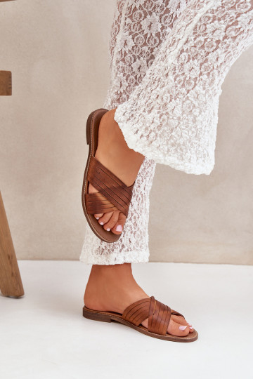Damen Leder-Sandalen LeĮskis Shoes 3682 in Braun