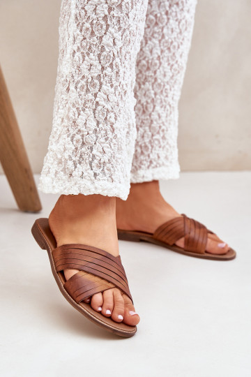 Haut Feminin Hausschuhe LeZuski Shoes 3682 braune Farbe 2