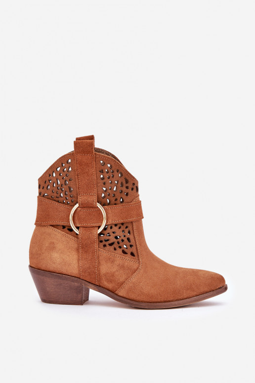 INildlederschuhe CoZuboy-Stil mit durchbrochenen Elementen mit Absätzen Zazoo 2994 braune Farbe INildlederschuhe CoZuboy-Stil mit durchbrochenen Elementen mit Absätzen Zazoo 2994 braune Farbe