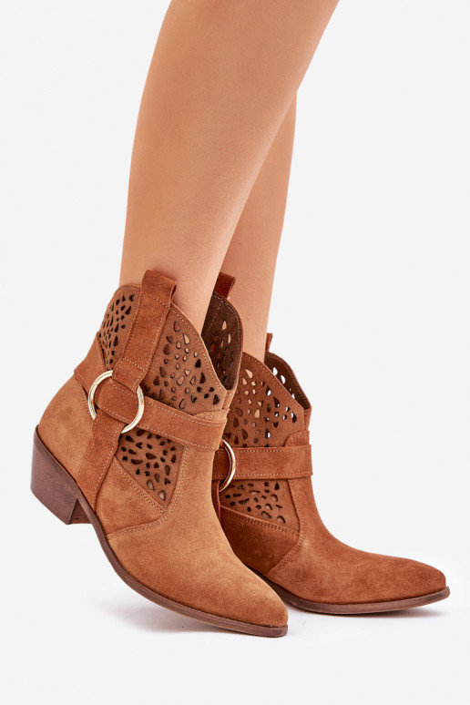 INildlederschuhe CoZuboy-Stil mit durchbrochenen Elementen mit Absätzen Zazoo 2994 braune Farbe INildlederschuhe CoZuboy-Stil mit durchbrochenen Elementen mit Absätzen Zazoo 2994 braune Farbe