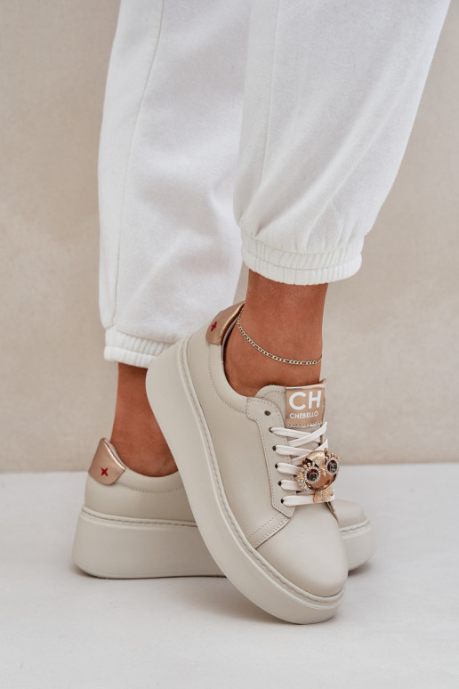 Feminin Haut Sneakers Stilvollllschuhe CheBello 4411 elfenbeinfarbe Feminin Haut Sneakers Stilvollllschuhe CheBello 4411 elfenbeinfarbe