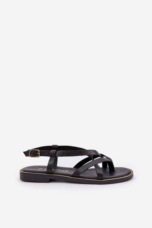 Haut Flache SandalenPrzeplatającymi Się Paseczkami Zazoo 40429 schZuarze Farbe Haut Flache SandalenPrzeplatającymi Się Paseczkami Zazoo 40429 schZuarze Farbe