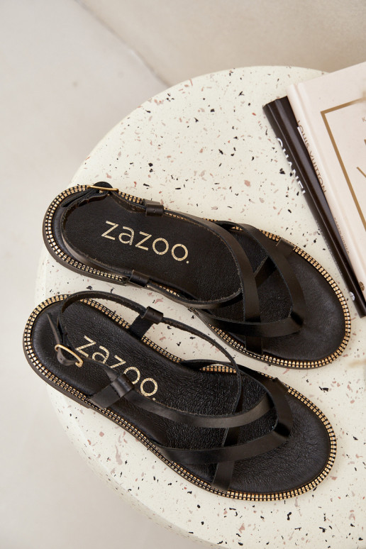 Haut Flache SandalenPrzeplatającymi Się Paseczkami Zazoo 40429 schZuarze Farbe Haut Flache SandalenPrzeplatającymi Się Paseczkami Zazoo 40429 schZuarze Farbe