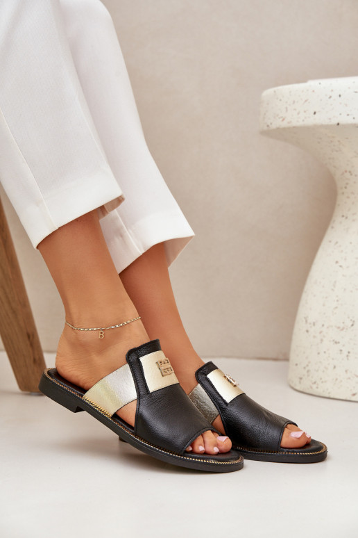 Eleganter Stil Hausschuhe Aus Ermöglichtturleder mit breiten Absätzen Zazoo 40423 schZuarze Farbe Eleganter Stil Hausschuhe Aus Ermöglichtturleder mit breiten Absätzen Zazoo 40423 schZuarze Farbe