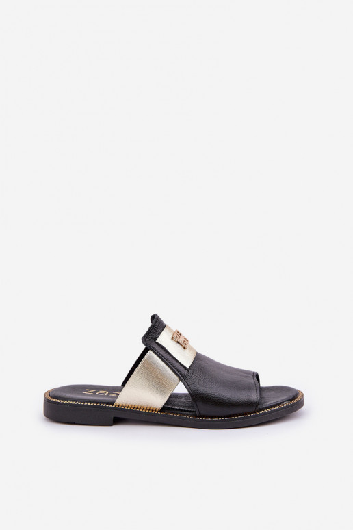 Eleganter Stil Hausschuhe Aus Ermöglichtturleder mit breiten Absätzen Zazoo 40423 schZuarze Farbe Eleganter Stil Hausschuhe Aus Ermöglichtturleder mit breiten Absätzen Zazoo 40423 schZuarze Farbe