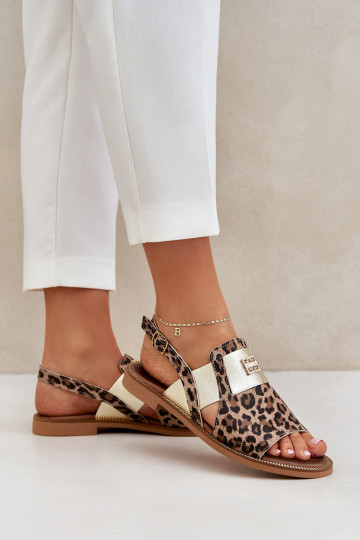 Zazoo 40385 Feminin Damensandalen mit Leopardenfellmuster braune Farbe 2