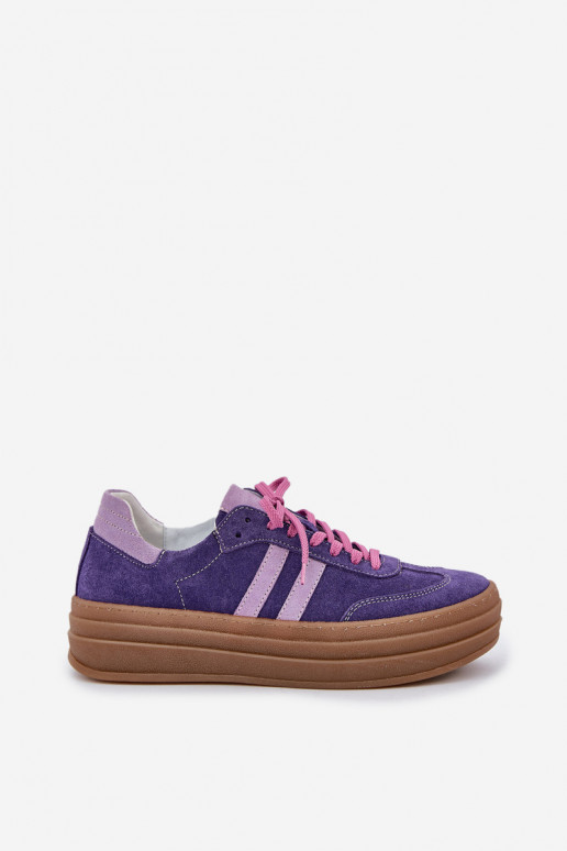 Zazoo N1068S4 Stilvollllschuhe aus INildleder-Sneakers mit einer Plattform Dunkellila Farbe Zazoo N1068S4 Stilvollllschuhe aus INildleder-Sneakers mit einer Plattform Dunkellila Farbe