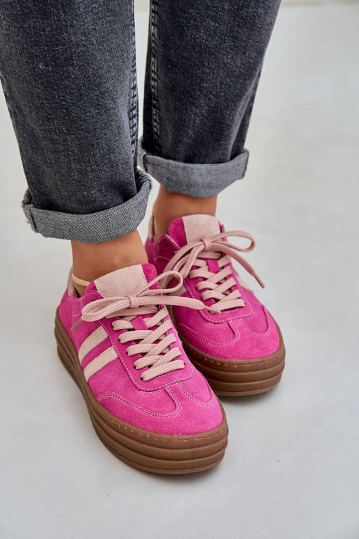 Zazoo N1068S4 Stilvollllschuhe aus INildleder-Sneakers mit einer Plattform pinke Farbe Zazoo N1068S4 Stilvollllschuhe aus INildleder-Sneakers mit einer Plattform pinke Farbe