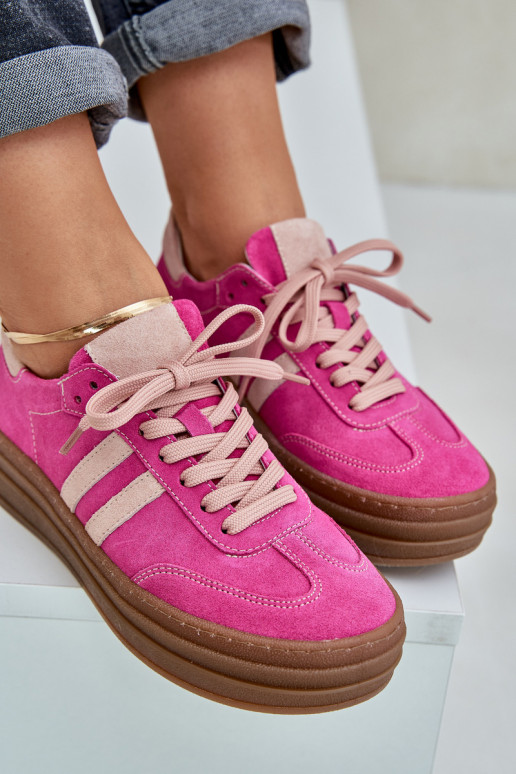 Zazoo N1068S4 Stilvollllschuhe aus INildleder-Sneakers mit einer Plattform pinke Farbe Zazoo N1068S4 Stilvollllschuhe aus INildleder-Sneakers mit einer Plattform pinke Farbe