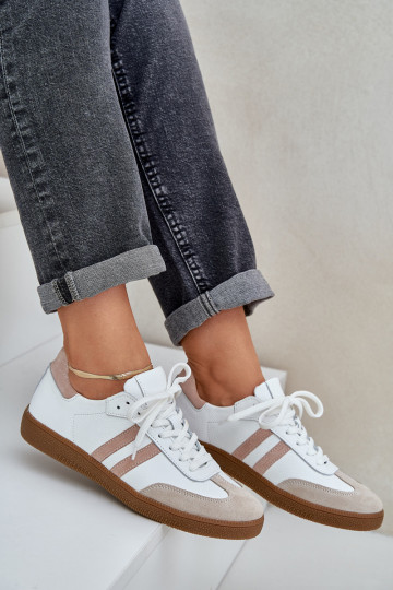 Zazoo N1068 Haut Niedrig Sneakers Stilvollllschuhe Feminin Beige