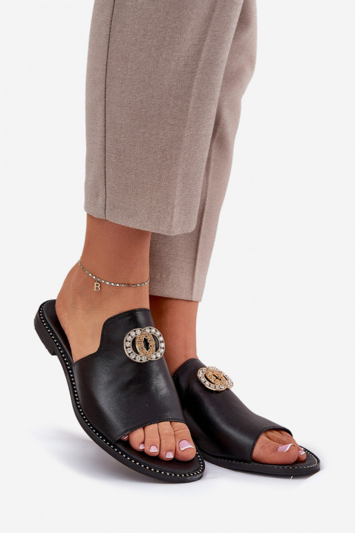 Eleganter Stil Lederhausschuhe Feminin mit Ornamenten Zazoo 3008 schZuarze Farbe Eleganter Stil Lederhausschuhe Feminin mit Ornamenten Zazoo 3008 schZuarze Farbe