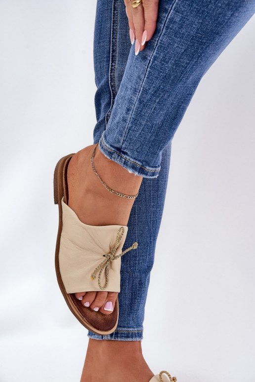 Zazoo 2659 Lederhausschuhe Feminin Beige Zazoo 2659 Lederhausschuhe Feminin Beige