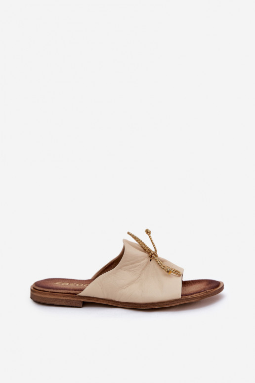 Zazoo 2659 Lederhausschuhe Feminin Beige Zazoo 2659 Lederhausschuhe Feminin Beige