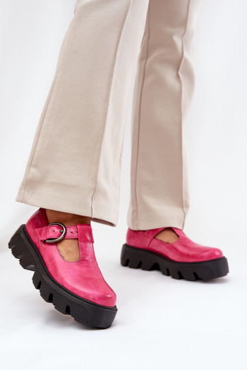 Lackeffekt Lederstiefel mit Schnallen Zazoo 20183 in rosa
