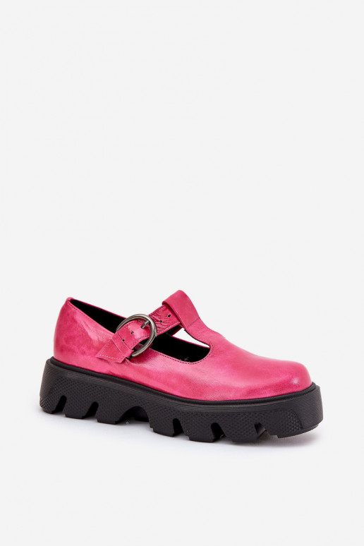 mit Lackeffekt Haut Schuhe mit Schnallen Zazoo 20183 pinke Farbe mit Lackeffekt Haut Schuhe mit Schnallen Zazoo 20183 pinke Farbe
