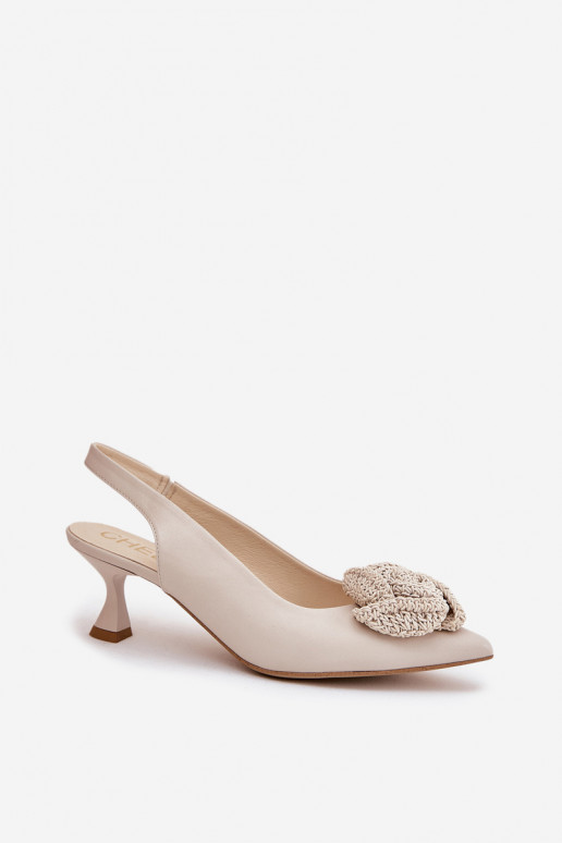 Haut Eleganter Stil Schuhe mit dünnen Absätzen CheBello 4666 Beige Haut Eleganter Stil Schuhe mit dünnen Absätzen CheBello 4666 Beige